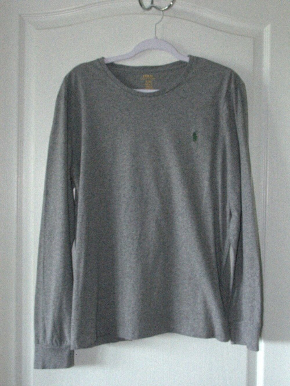 Polo Ralph Lauren Custm Fit Men's Gray Long Sleeve Crewneck T-Shirt size Large